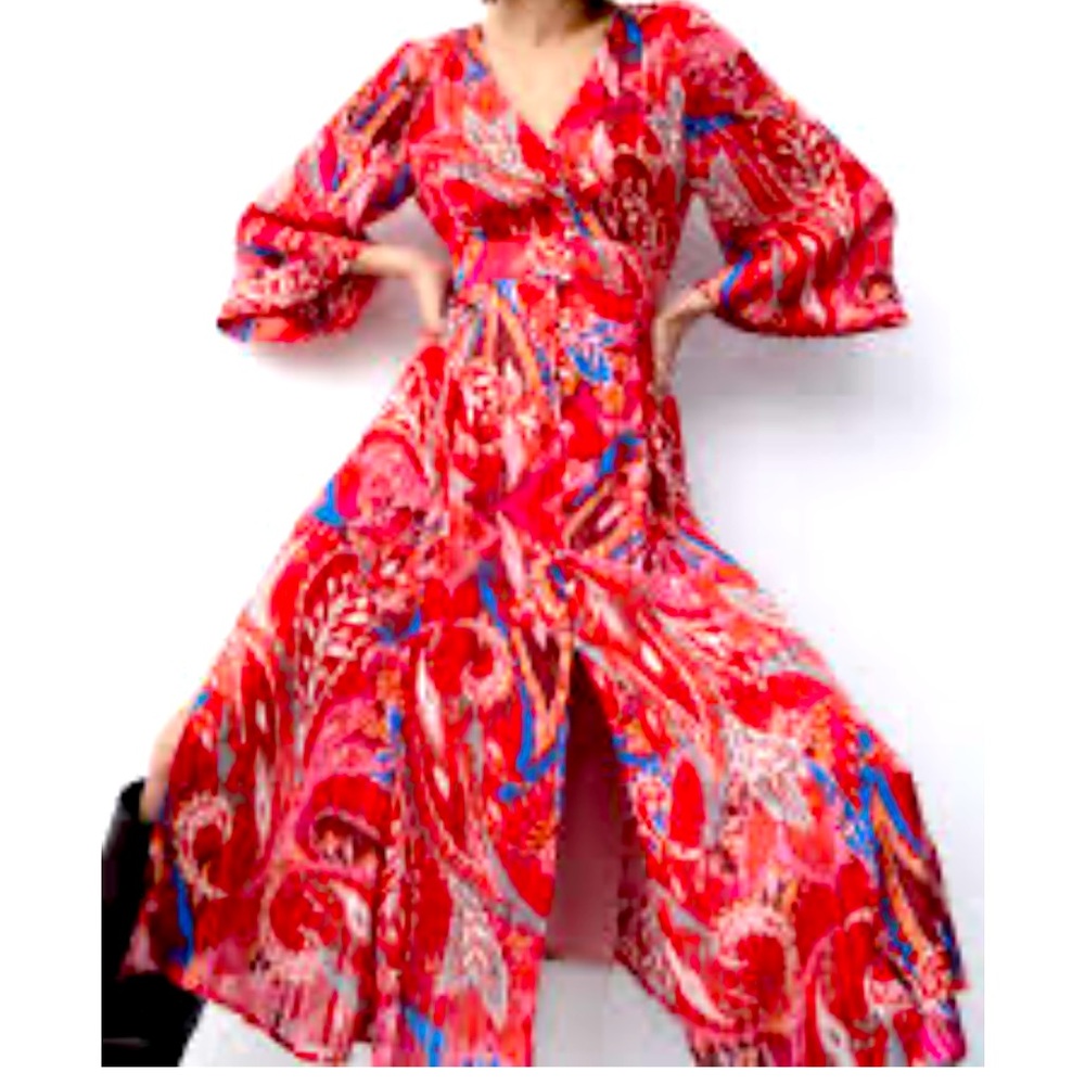Zara multicolor maxi dress size small